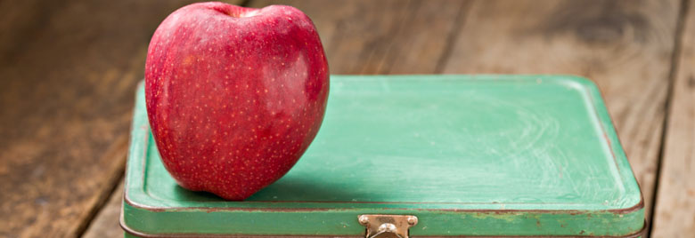 Apple on lunchbox